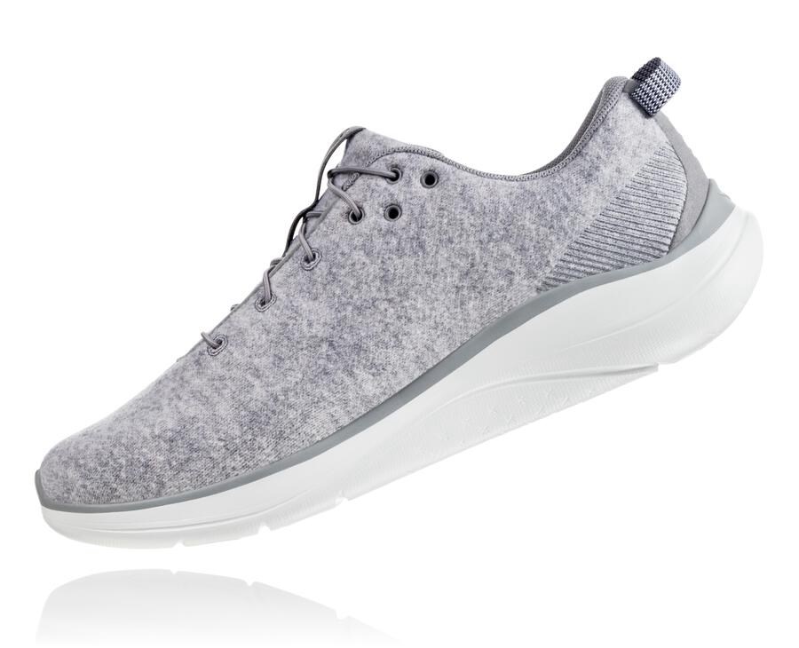 Hoka One One Hupana Flow Wool Löparskor Herr - Grå - LXSTG-4187